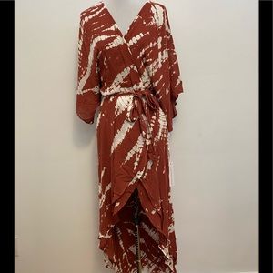 Young fabulous & broke Mauve Tye Dye Wrap dress